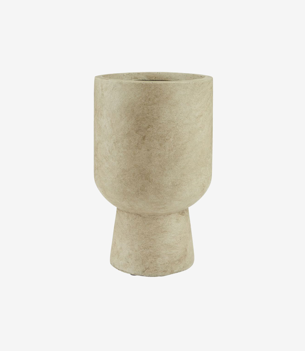 Hasmi Floor Flower Pots Cement Goblet Planters