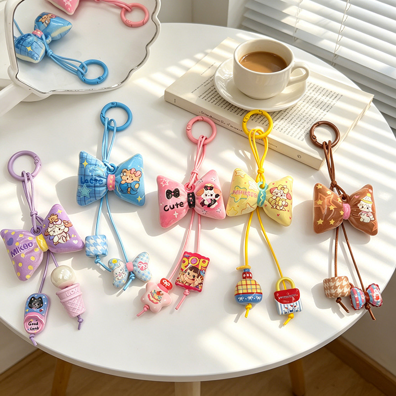 Best-selling mini slip DIY cute phone chain bag pendant keychain bow