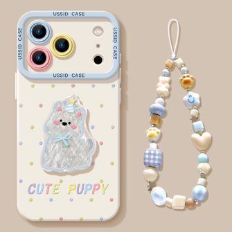 Polka Dot Puppy Apple 17 Pro Max phone case, Apple17 Apple17Pro  Apple 17ProMax Apple 17Air